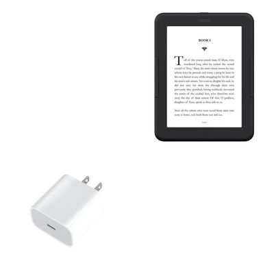 BoxWave Charger Compatible with Barnes & Noble Nook GlowLight 4 - PD GAN miniCube (30W), 30W Tiny PD GAN Type-C Wall Charger - Winter White