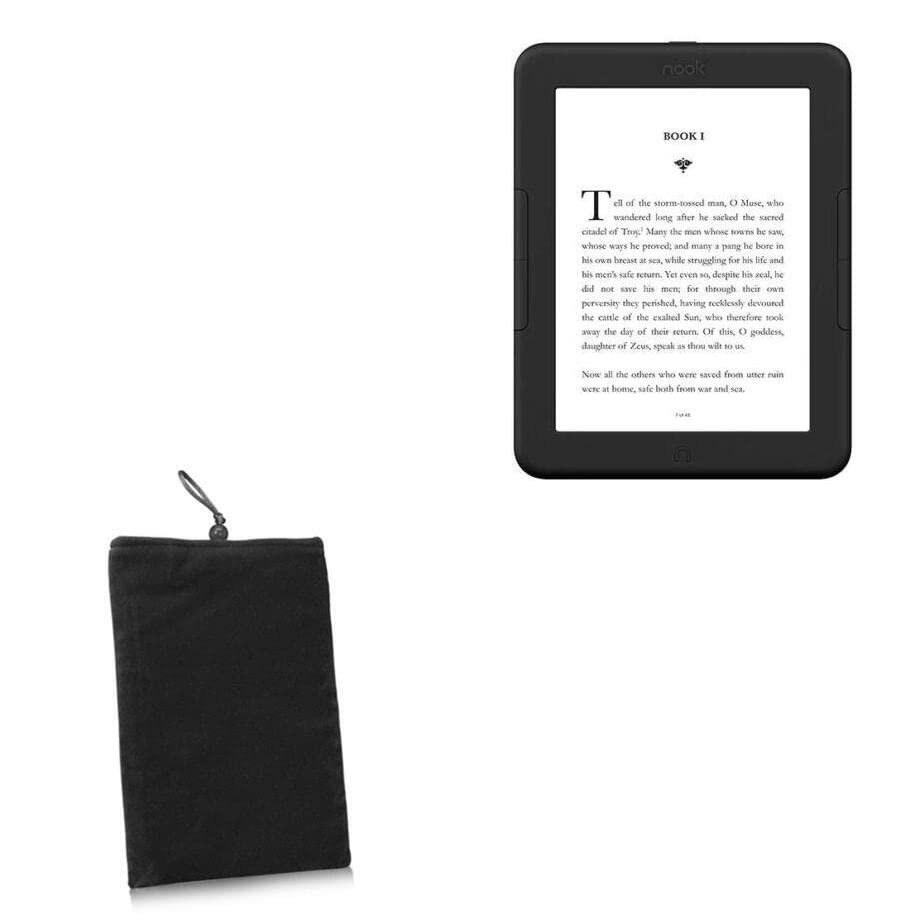 BoxWave Case Compatible with Barnes & Noble Nook GlowLight 4 - Velvet Pouch, Soft Velour Fabric Bag Sleeve with Drawstring - Jet Black