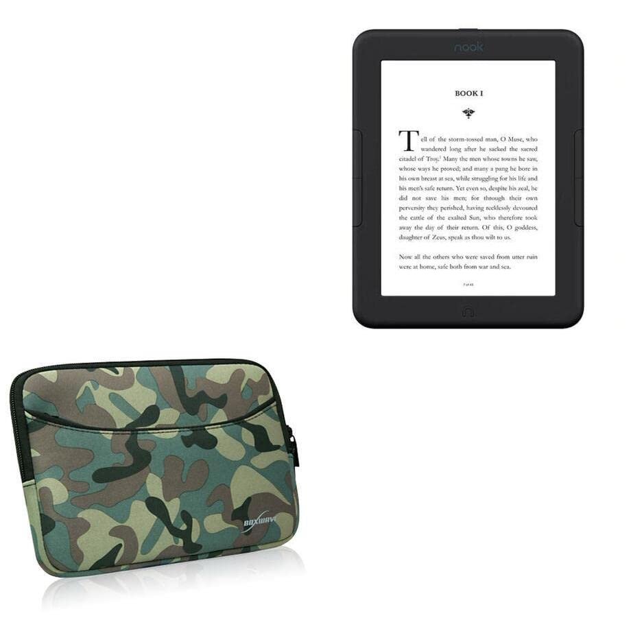 BoxWave Case Compatible with Barnes & Noble Nook GlowLight 4 - Camouflage Suit with Pocket, Neoprene Camo Suit Zipper Pocket for Storage