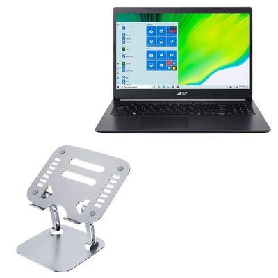 BoxWave Stand and Mount Compatible with Acer Aspire 5 (A515-44) - Executive VersaView Laptop Stand, Ergonomic Adjustable Viewing Angle Metallic Riser - Metallic Silver