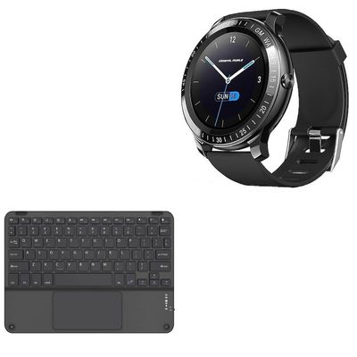 BoxWave Keyboard Compatible with General Mobile GMWatch - SlimKeys Bluetooth Keyboard with Trackpad, Portable Slim TouchPad - Jet Black