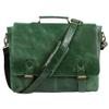 Green Leather Laptop Messenger Bag Briefcase (Medium 14 inch, Green) view 1