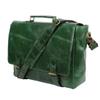 Green Leather Laptop Messenger Bag Briefcase (Medium 14 inch, Green) view 2