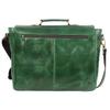 Green Leather Laptop Messenger Bag Briefcase (Medium 14 inch, Green) view 3