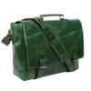 Green Leather Laptop Messenger Bag Briefcase (Medium 14 inch, Green) view 4