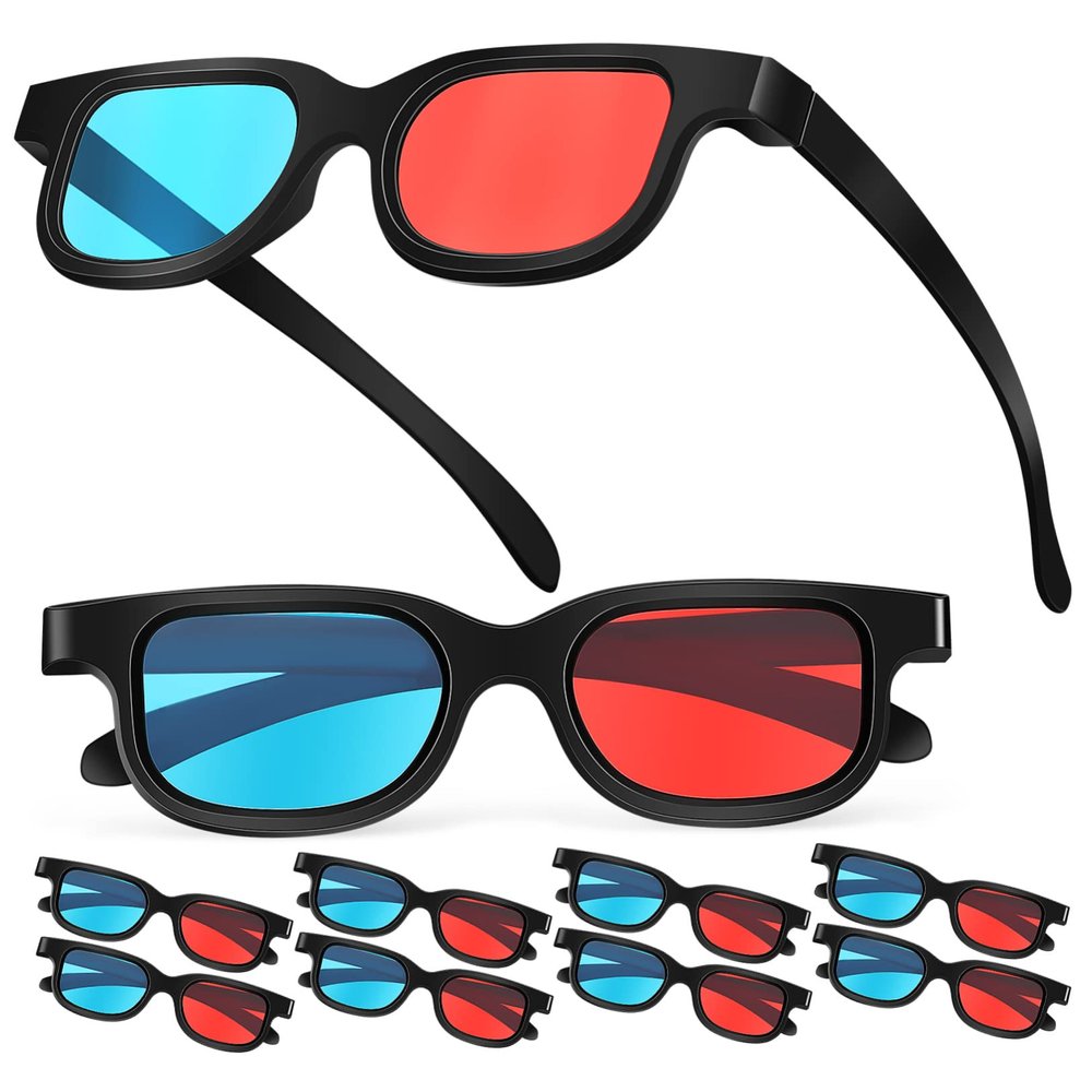 Parliky 10Pcs Red Lens Viewing Glasses for Tv Computer Monitors and Theater Screens Compatible with Anaglyph Stereoscopic Content
