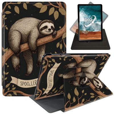 Case for 6.8'' Kindle Paperwhite (11th Generation,2021)+Paperwhite Signature Edition,360 Degree Rotating Swivel Stand Cover for Paperwhite E-Reader 6.8 Inch- Sloth on Tree