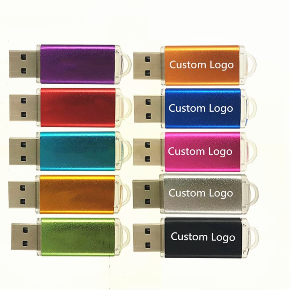 10 Pack Custom Wedding USB Flash Drive,Personalize Business Photography Logo USB Drives Thumb Drive, Memory Stick Jump Drive Pen Drive (10 Pack 8GB)