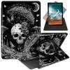 Case for 6.8'' Kindle Paperwhite (11th Generation,2021)+Paperwhite Signature Edition,360 Degree Rotating Swivel Stand Cover for Paperwhite E-Reader 6.8 Inch-Goth Skull Black White Art view 1