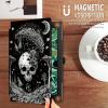 Case for 6.8'' Kindle Paperwhite (11th Generation,2021)+Paperwhite Signature Edition,360 Degree Rotating Swivel Stand Cover for Paperwhite E-Reader 6.8 Inch-Goth Skull Black White Art view 2