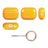 Dreem Om Case Cover with Keychain Clip Compatible with AirPods Pro 2/Pro, Protective One-Piece Hard Shell, Luxury Vegan Leather AirPod Pro Case 2nd/1st Generation with Separate Clip [Yellow] view 2