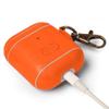 Dreem Om Case Cover with Keychain Clip Compatible with AirPods 1 & 2, Vegan Leather Airpods Case for Men & Women, Luxury Earbuds Accessory for Apple iPhone - Orange view 4