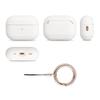 Dreem Om Case Cover with Keychain Clip Compatible with AirPods Pro 2/Pro, Protective One-Piece Hard Shell, Luxury Vegan Leather AirPod Pro Case 2nd/1st Generation with Separate Clip [White] view 2