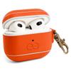 Dreem Om Case Cover with Keychain Clip Compatible with AirPods 3 for Apple AirPods 3rd Generation, Vegan Leather AirPod Case for Men & Women, Luxury Earbuds Accessory for iPhone - Orange view 2