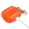 Dreem Om Case Cover with Keychain Clip Compatible with AirPods 3 for Apple AirPods 3rd Generation, Vegan Leather AirPod Case for Men & Women, Luxury Earbuds Accessory for iPhone - Orange view 4