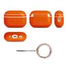 Dreem Om Case Cover with Keychain Clip Compatible with AirPods Pro 2/Pro, Protective One-Piece Hard Shell, Luxury Vegan Leather AirPod Pro Case 2nd/1st Generation with Separate Clip [Orange] view 2