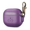 Dreem Om Case Cover with Keychain Clip Compatible with AirPods 3 for Apple AirPods 3rd Generation, Vegan Leather AirPod Case for Men & Women, Luxury Earbuds Accessory for iPhone - Purple view 1