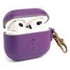 Dreem Om Case Cover with Keychain Clip Compatible with AirPods 3 for Apple AirPods 3rd Generation, Vegan Leather AirPod Case for Men & Women, Luxury Earbuds Accessory for iPhone - Purple view 2