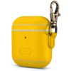 Dreem Om Case Cover with Keychain Clip Compatible with AirPods 1 & 2, Vegan Leather Airpods Case for Men & Women, Luxury Earbuds Accessory for Apple iPhone - Yellow view 1
