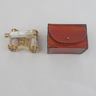 3 Inches Opera Glasses Binoculars Captain's Mother of Pearl Solid Brass Opera Glasses Binoculars-Pocket Size Handel Binoculars for Kids, Bird Watching