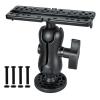 Fish Finder Mount Base, Universal 360 Rotation Ball-Mount Fish Finder Bracket, Nylon & Stainless Steel Electronic Holder for Marine Boat Kayak Pontoon Canoe Helix Garmin, 4*Srews, 4*Nuts view 1