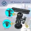 Fish Finder Mount Base, Universal 360 Rotation Ball-Mount Fish Finder Bracket, Nylon & Stainless Steel Electronic Holder for Marine Boat Kayak Pontoon Canoe Helix Garmin, 4*Srews, 4*Nuts view 3