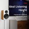 Fluance Floor Speaker Stands for Surround Sound and Bookshelf Speakers with Solid Construction, Adjustable Floor Spikes, Rubber Isolation Feet, Cable Management, Square Base - Matte White/Pair SS05SWH view 2