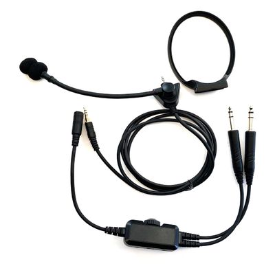 Crystal Mic Pro L with TSOd Intricon Microphone. Compatible with QC/ QC45 Noise Cancelling Headphones. Transforms Your Headphone into ANR Aviation Headset.