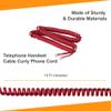 iSoHo Phones Red Landline Phone for Home Bundle with 15ft Curly Handset Phone Cord view 3