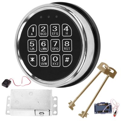 Gun Safe Lock Kit Electronic Keypad with Solenoid Lock, 2 Override Keys