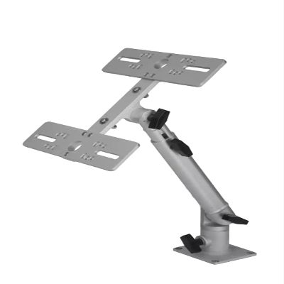 Double Face Marine Electronic Mount, Fish Finder Bracket, Anodized Aluminum 350 Degree Swivel Monitor Mount with Adjustable Height, Easy Install, Mounting Plate Fits Most Monitors