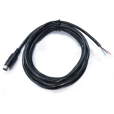 AIGT8152 MD8 core pin Loose Wire MD8 to MD8 DIN8 pin Male to Male, Connecting Cable Direct Connection Length Black 10m