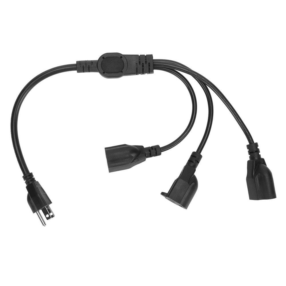 3 Power Splitter Cables, 1 to 3 Outlet Power Splitter Cord, 16AWG 3 Prong Indoor Power Strip for Computers Monitors Printers, US Plug
