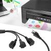 3 Power Splitter Cables, 1 to 3 Outlet Power Splitter Cord, 16AWG 3 Prong Indoor Power Strip for Computers Monitors Printers, US Plug view 2