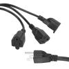 3 Power Splitter Cables, 1 to 3 Outlet Power Splitter Cord, 16AWG 3 Prong Indoor Power Strip for Computers Monitors Printers, US Plug view 3