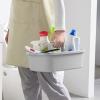 Large Cleaning Supplies Caddy Portable Shower Basket Supply Organizer with Handle Plastic Bucket Tool Storage for Bathroom, Bedroom, Kitchen, College Dorm, Garden, Light Grey view 2