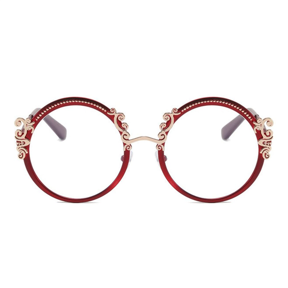 willochra Blue Light Glasses for Women, Blue Light Blocking Eyeglasses for Women Round Computer Anti Eye Strain Glasses (red, 2.75, multiplier_x)