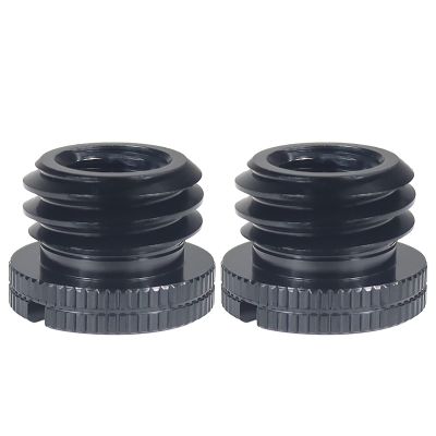 FEICHAO D18 1/4-20 3/8-16 Female to 5/8-27 * 9 5/8-11 * 9 Male Screw with Reinforced Side Holes Conversion Screw for Camera Tripod Gimbal Conversion Accessories (2 PCS, Black 3/8-16 to 5/8-27 * 9)