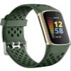 Getino Compatible with Fitbit Charge 5 Bands/Charge 6 Bands Women Men, Soft Comfortable Breathable Replacement Strap Adjustable Sport Wristbands for Fitbit Charge 5/ Charge 6 Accessories, Dark Green view 1