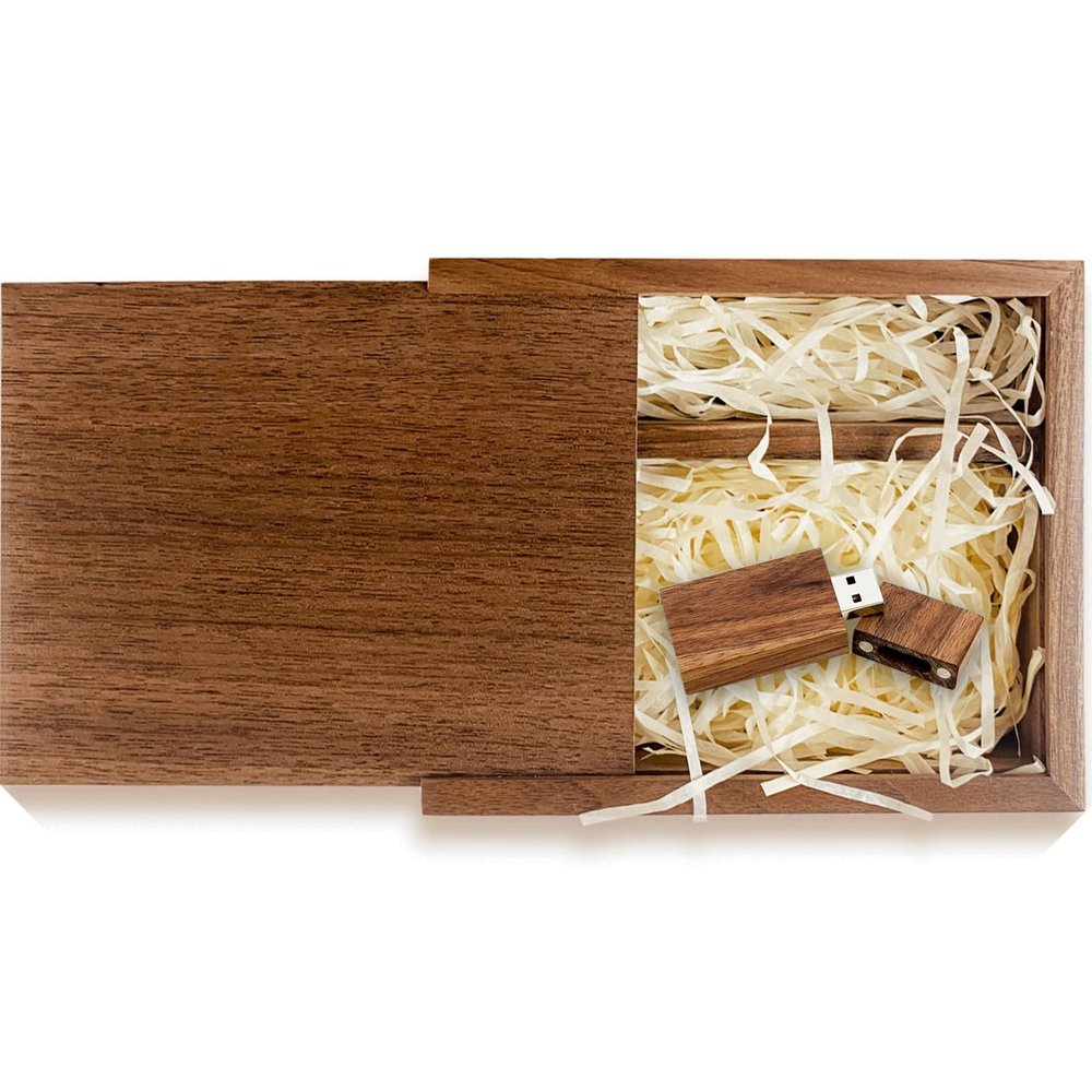 128GB USB 3.0 Wooden USB Flash Drive,TATMOHIK Wedding USB Drive with Box for Storing Photos, Wood Thumb Drive with Gift Box for Birthday/Wedding/Christmas Day(Box:6.73x6.73x1.38 inch)