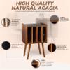 2BHOME Wooden LP Record Player Stand with 4 Cabinets, Holds up to 100 Vinyls, Metal Record Storage Holder and Organizer Table, Classical Design for Files/Book (Mid-Century Modern) view 2
