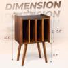 2BHOME Wooden LP Record Player Stand with 4 Cabinets, Holds up to 100 Vinyls, Metal Record Storage Holder and Organizer Table, Classical Design for Files/Book (Mid-Century Modern) view 4