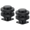 PATIKIL Male 5/8" to Female 1/4" Camera Hot Shoe Mount, 2 Pack Flash Cold Shoe Mount Tripod Screw Adapter for DSLR Rig, Black view 1