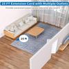 Flat Extension Cord 25 ft, NTONPOWER Flat Plug Power Strip with 3 Outlets 4 USB Ports(2 USB C), Ultra Thin Extension Cord Under Carpet, Mountable, Long Outlet Extender for Indoor Home Office Room view 2