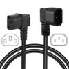 GELRHONR 1.6Ft/50cm Right Angle IEC320 C14 to Left Angle C13 PDU Power Supply Extension Cord,90 Degrees Dual Bent C14 Male to C13 Female Power Cable for Computers,LED HDTV Monitor and Scanner Etc view 2