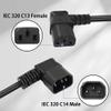 GELRHONR 1.6Ft/50cm Right Angle IEC320 C14 to Left Angle C13 PDU Power Supply Extension Cord,90 Degrees Dual Bent C14 Male to C13 Female Power Cable for Computers,LED HDTV Monitor and Scanner Etc view 4