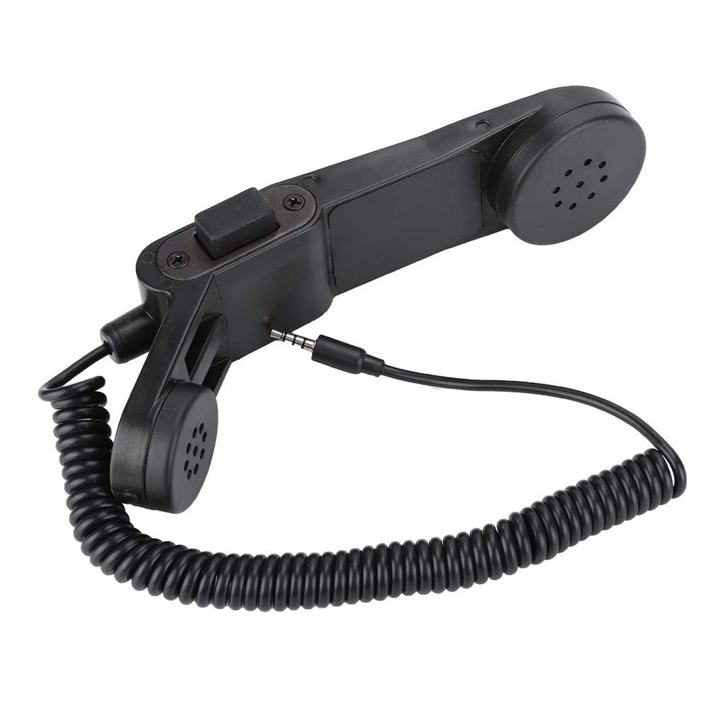 FOSA Retro 3.5mm Phone Receiver Microphone Vintage Telephone Handset Cell Phone Receiver Mic, Outdoor Radio Microphone Handheld Speaker for Mobile Phones Cellphone Smartphone