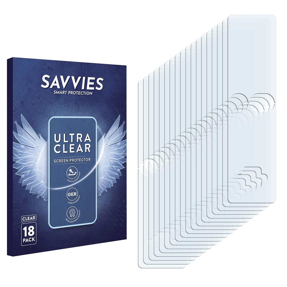 savvies 18-Pack Screen Protection Film Compatible with Tschisen v90 Screen Protector Ultra Clear [Scratch Proof, Anti Fingerprint, Ultra Thin]
