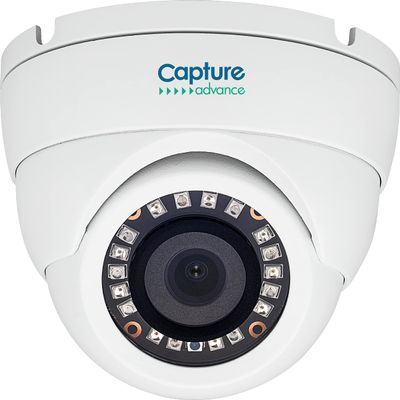Capture Advance R2-HD5MPEYE HD IR Turret Camera, 5MP 1/3" Progressive Scan CMOS Sensor, IR Range up to 65.6 feet, 18 IR LEDs, Pan/Tilt/Rotation, Fixed Lens and Iris, Metal Casing