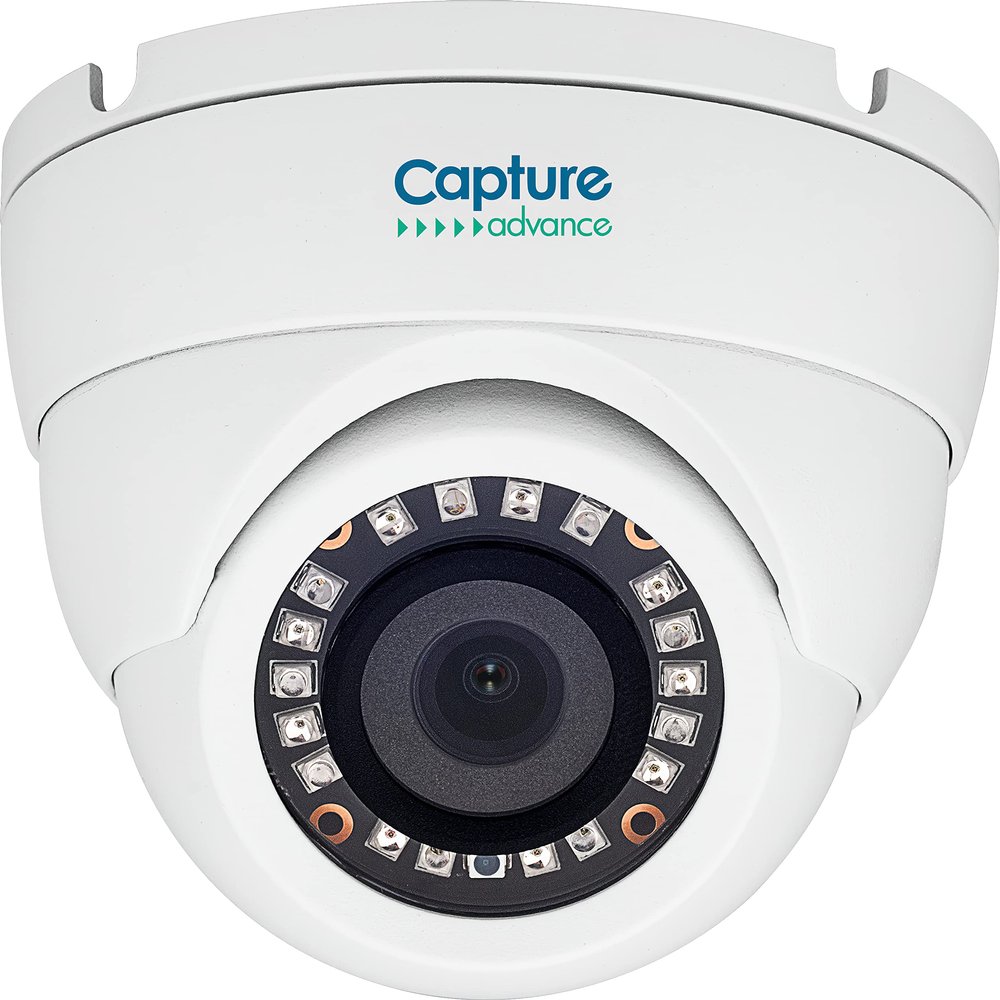 Capture Advance R2-HD5MPEYE HD IR Turret Camera, 5MP 1/3" Progressive Scan CMOS Sensor, IR Range up to 65.6 feet, 18 IR LEDs, Pan/Tilt/Rotation, Fixed Lens and Iris, Metal Casing